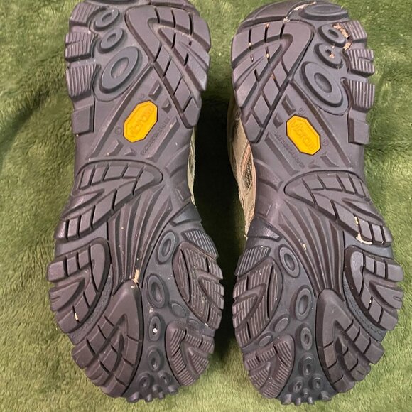 Merrell Mens Hiking Shoes US 7 Olive Suede & Mesh Vibram Sole - Picture 5 of 7